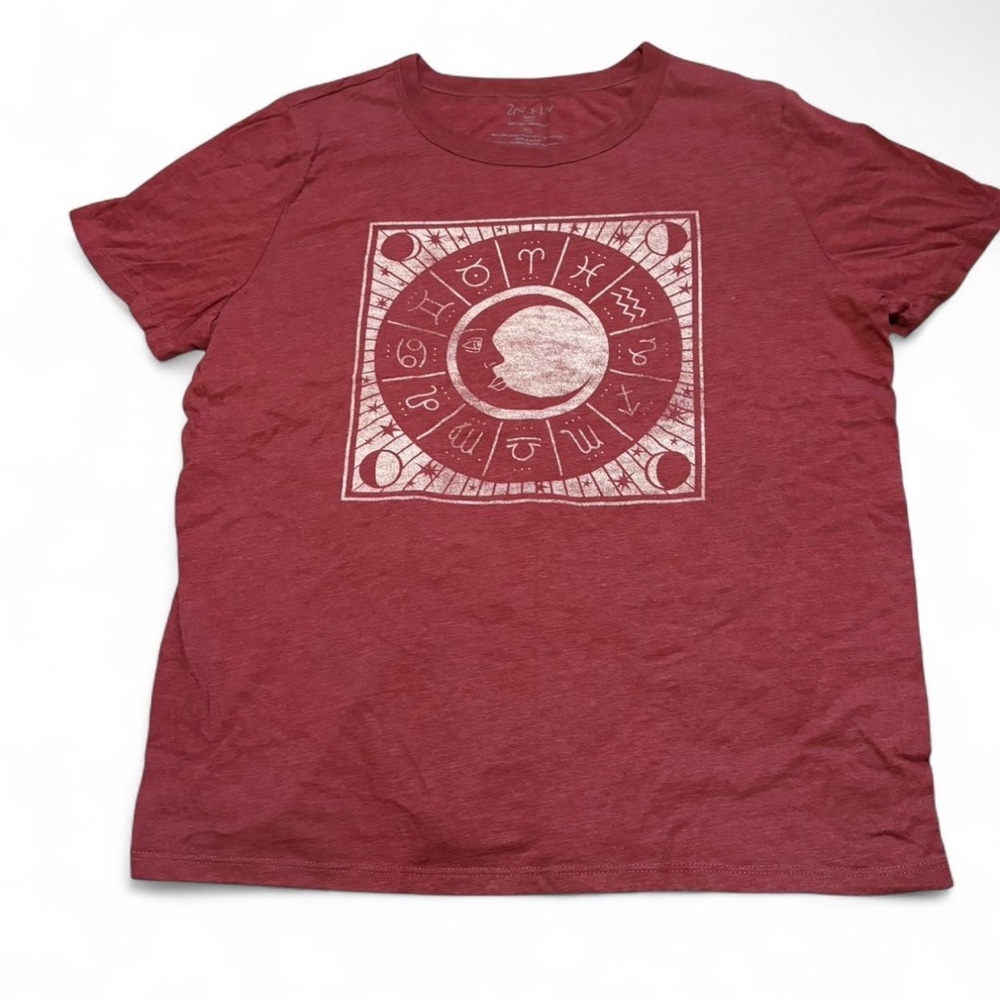 Zoe + Liv Maroon Graphic Tee